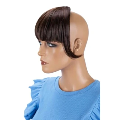 Abbildung von CAISHA Pony Clip In Extensions Stirnfransen Haarteil Haarverlängerung Braun Mix HF9 2