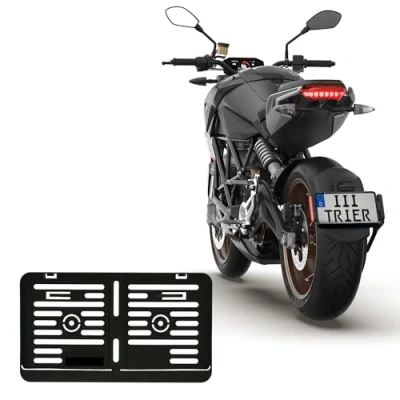 Abbildung von 1x Schwarz Kennzeichenhalter Nummernschildhalter 240 x 130 mm 24 13 cm (für Roller Moped Traktor Anhänger Motorrad Hänger) Für Kennzeichen im Format (SE)