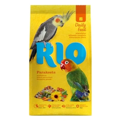 Abbildung von RIO Alleinfutter Für Großsittiche 1 kg Unzertrennliche und Nymphensittiche Zur Unterstützung des Wohlbefindens Mit gesunden beliebten Saaten Getreidearten