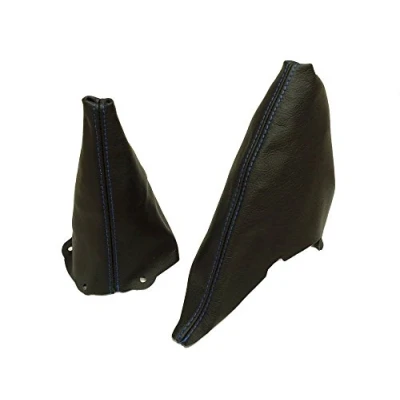 Abbildung von Für Mini Cooper R50 R53 s one 20012006 Manuelle Gear &amp; Handbremsmanschette schwarz Italienisches Leder Blau Naht