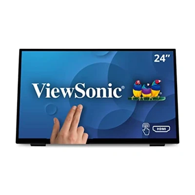 Abbildung von Viewsonic TD2465 59,6 cm (24 Zoll) Touch Monitor (Full HD, HDMI, USB, 10 Punkt Multitouch, integrierter Ständer, Lautsprecher, 4 Jahre Austauschservice) Schwarz