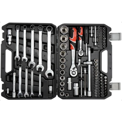 Abbildung von YATO YT 12691 Steckschlüsseleinsatz Set 82 Torx, Kreuzschlitz (PH), Pozidriv (PZ), Schlitz, Sechskant Chrom Molybdänstahl 1/2, 3/8