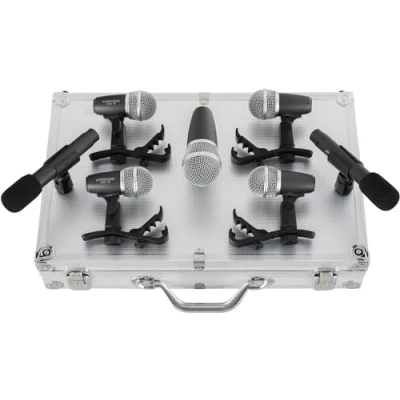 Abbildung von Pronomic DMS 7 Drum Schlagzeugmikrofonset Mikrofon Set mit Mikrofonen für Bühne und Tonstudio Recording Microphone Schlagzeug Percussion Instrumente Inkl. Koffer