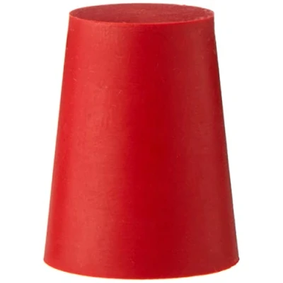 Abbildung von Deutsch &amp; Neumann Gummistopfen, Rot, 24mm Durchmesser, 30mm Höhe, 10 Stück