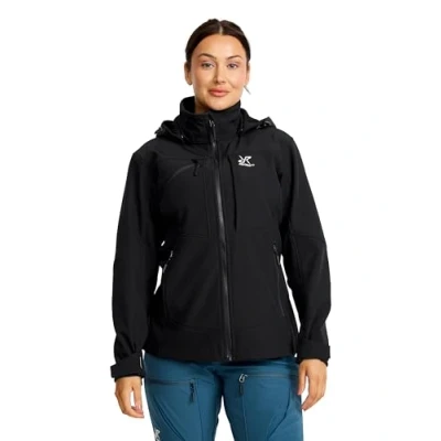 Abbildung von RevolutionRace Hiball Softshell Jacket für Damen, Outdoor Jacke Wandern, Black, S