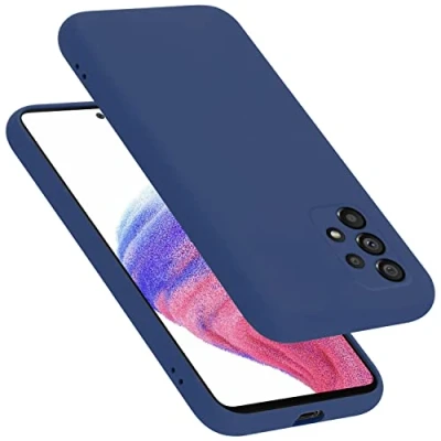 Abbildung von Cadorabo Hülle kompatibel mit Samsung Galaxy A53 5G Silikon Handyhülle für Case aus flüssigem stoßfeste dünne TPU Schutzhülle Liquid BLAU