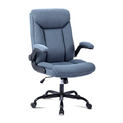 Abbildung von MZLEE Ergonomischer Bürostuhl Computerstuhl Schreibtischstuhl Drehbarer Arbeitsstuhl mit hochklappbarer Armlehne, höhenverstellbar, Bequem für Büro Heim Gaming (Navy blau)
