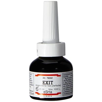 Abbildung von eSHa EXIT bekämpft Ichthyo oder Weißpünktchenkrankheit (Ichthyophthirius) und Samtkrankheit (Oodinium) 20 ml