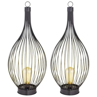 Abbildung von GLOBO LIGHTING LED Solarleuchte, Leuchtmittel fest verbaut, Warmweiß, Solarlampe Außenleuchte Hängelampe Stehlampe