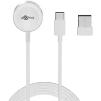 Abbildung von goobay Apple Watch Ladekabel USB C 1m / Ultra 2 Ladegerät/Magnet kompatibel ab Series Ladestation mit Überladungsschutz/inkl. A Adapter 65343