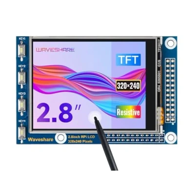 Abbildung von Waveshare 2.8 inch Display for Raspberry Pi 4 Resistive Touchscreen TFT LCD 320x240 Resolution Touch Control Directly pluggable Any Revision of