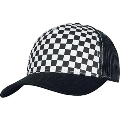 Abbildung von Flexfit Checkerboard Retro Trucker Cap, Größe: One Size, Black/white