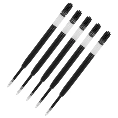 Abbildung von Westcott Gelstift Minen Schwarz 5 Stück G2 Gelschreiberminen M 0,7 mm im 5er Nachfüllpack kompatibel mit ISO Standard schnelltrocknende schwarzen Tinte E 733497 00