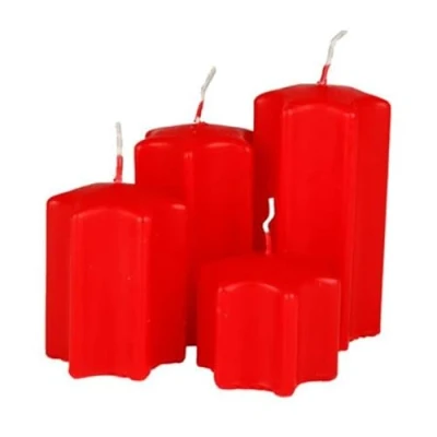 Abbildung von BURI Stumpenkerze 4er Adventskerzen rot Stumpenkerzen Weihnachtskerze Stufenkerzen (4 tlg)