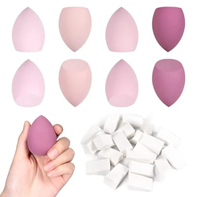 Abbildung von Make up Schwamm set mit Powder Puff Dreieck, 32 Stück Makeup Schwämmen Beauty Sponge für Blending Flüssigkeit Foundation Puder, Wiederverwendbar Weich Puderquaste