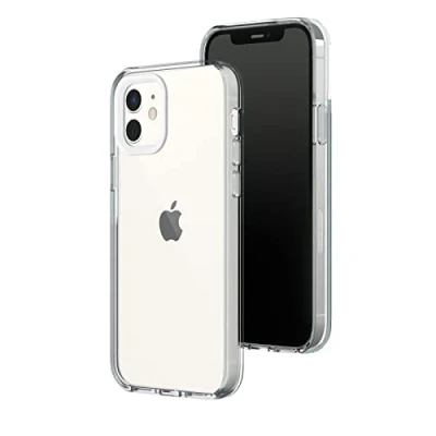 Abbildung von RhinoShield Crystal Clear Case kompatibel mit [iPhone 12/12 Pro] Fortschrittliche Vergilbungsresistenz, Hohe Transparenz, Personalisierbare und Transparente Schutzhülle Weiß Kamera Ring