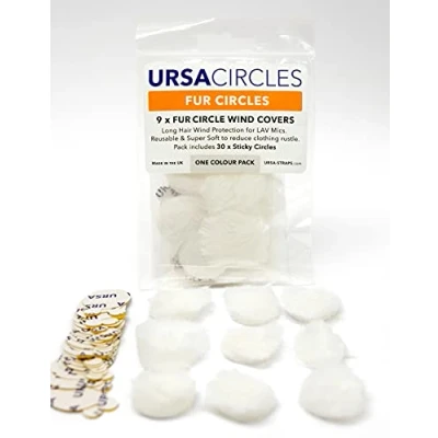 Abbildung von URSA Fellkreise Mini Windschutzscheiben für Lavalier/Ansteckmikrofone Reduzieren Sie Windgeräusche &amp; Kleidungsrascheln Kompatibel mit Sennheiser, RODE, Sanken, Tascam More (9x Kreise + 30x