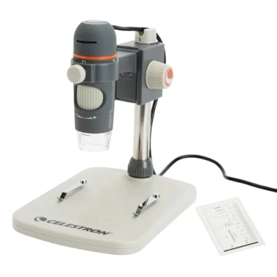 Abbildung von Celestron 44308 Handheld Digitalmikroskop Pro, 20 bis 200 fache Vergrößerung, Grau/Weiß