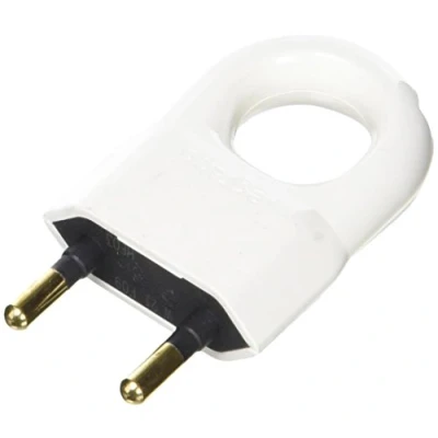 Abbildung von Legrand Plug keine Erde 6 A mit Ring, weiß