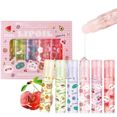 Abbildung von Sitovely 6PCS Roll On Lipgloss Set, Fruchtige Aromen Rolling Ball Lippenöl, Pflegend Lippenpflege Lip Glow Oil, Clear Gloss Lippenbalsam Moisturizing Balm