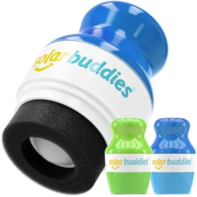 Abbildung von Solar Buddies Sonnencreme Applikator VollGrun &amp; VollBlau Nachfüllbarer Roll on Schwammapplikator für Sonnencreme, Sonnenmilch Lotion Kinder, Erwachsene Familien Fasst 100ml
