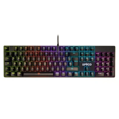 Abbildung von SPYCO Challenge KE 111, Mechanisce Gaming Tastatur, italienisches Layout, einstellbare LED Hintergrundbeleuchtung, Kappen ABS, braune Schalter, 25 Anti Ghosting Tasten, Ideal für PC, Laptop ECC.