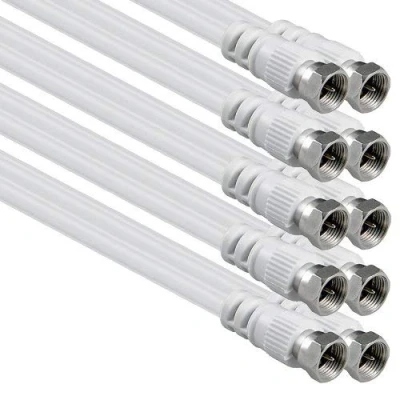 Abbildung von 1aTTack.de SAT Antennenkabel 1,5 Meter 2X geschirmt, F Stecker &gt; weiß 75db (5 Stück)