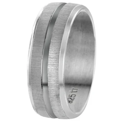 Abbildung von trendor 65410 Partnerring für Damen und Herren Silber 925 Breite 7 mm