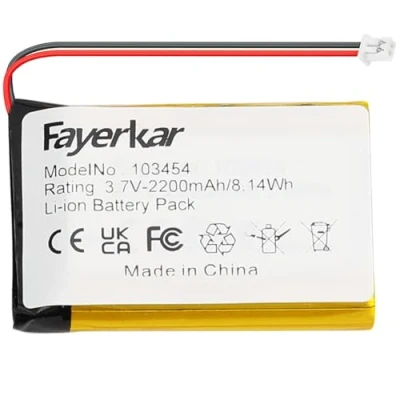 Abbildung von Fayerkar Lithium Polymer Batterie 3.7V 2000mAh 103454 wiederaufladbare Lithiumbatterie mit JST Stecker bestätigen die Polarität der Ausrüstung und des Anschlusses vor dem Kauf.