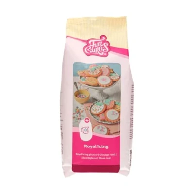 Abbildung von FunCakes Mix für Royal Icing, einfach zu verwenden, zum Dekorieren von Kuchen und Keksen, schöne Glasur, nur Wasser hinzufügen, Halal., 900 g