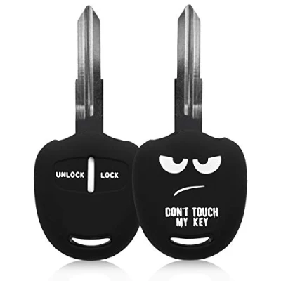 Abbildung von kwmobile Autoschlüssel Hülle kompatibel mit Mitsubishi 2 Tasten Schlüsselhülle Don&#039;t Touch My Key Weiß Schwarz