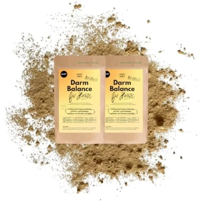Abbildung von People who Kaer Darmpulver für Hunde 2X 200g Probiotika &amp; Präbiotika, Darmflora Aufbau Hund unterstützt bei Durchfall und Darmsanierung, Pulver mit Flohsamenschalen, Vitamine Darmfunktion