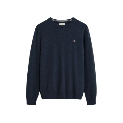 Abbildung von GANT Herren Superfine Lambswool C Neck Pullover, Dark Navy Melange, S