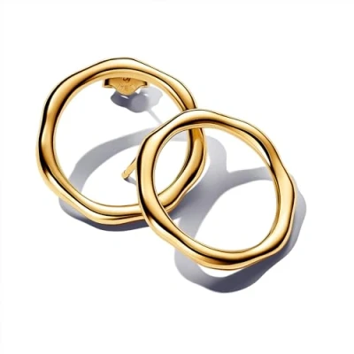 Abbildung von Pandora Shaped Circle STUD Ohrringe, Damen, Größe: One Size, Gold plated