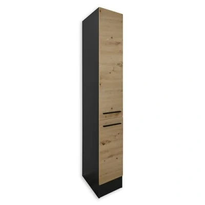 Abbildung von JAZZ 8 Moderner Apothekerschrank Küche in Anthrazit, Artisan Eiche Optik Geräumiger Hochschrank Küchenschrank mit viel Stauraum 30 x 211 57 cm (B/H/T)