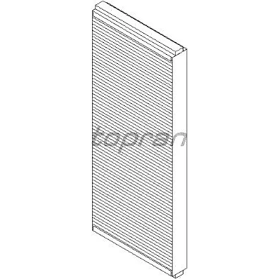 Abbildung von TOPRAN 108 409 Innenraumfilter Aktivkohlefilter, Filtereinsatz, mit geruchsabsorbierender Wirkung 390 152 24 rechteckig AUDI: A4 B5 Avant