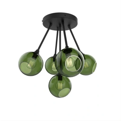Abbildung von Deckenleuchte Ballroom Molecule, grün, Glas, 5 flammig