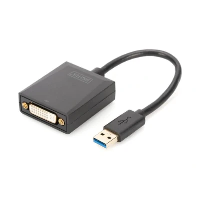 Abbildung von DIGITUS USB 3.0 Grafik Adapter, A zu DVI, Full HD, 1920x1080 Pixel, Kunststoff, Schwarz