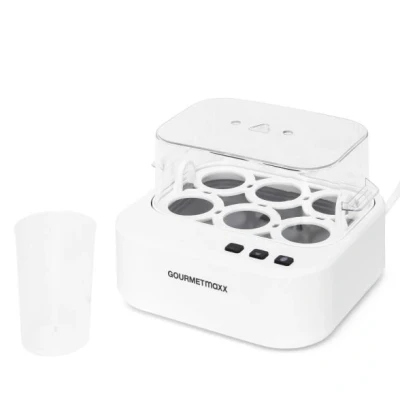Abbildung von GOURMETmaxx Sprechender Eierkocher für 6 Eier Design Egg Cooker mit Eierstecher, Messbecher &amp; Sprachausgabe 3 Härtegrade perfekt gekochte Leichte Reinigung einfache Handhabung