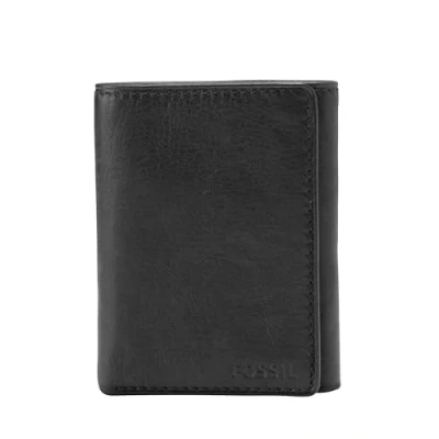 Abbildung von Fossil Herren Leder Trifold Geldbörse, Ingram Black, Einheitsgröße