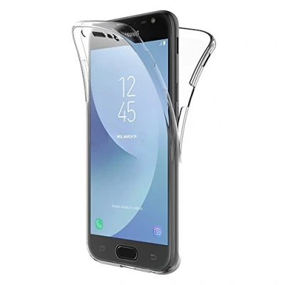 Abbildung von AICEK Samsung Galaxy J3 2017 Hülle, 360Full Body Transparent Silikon Schutzhülle für Case Crystal Clear Durchsichtige TPU Bumper Handyhülle (5 Zoll SM J330F)