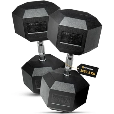 Abbildung von HQ Germany® Hexagon Hanteln 2.5 37.5kg ±1.5% Gewichtstoleranz