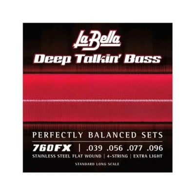 Abbildung von La Bella Strings DEEP TALKIN&#039; Bass FLATS 760FX ELECTRIC Saiten für E Stainless Steel Flatwound 39/96