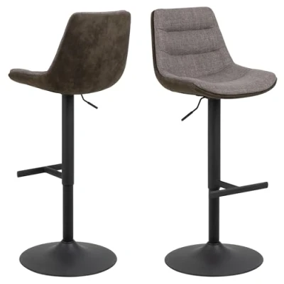 Abbildung von möbelando Barhocker &gt;Adisa&lt; (2er Set) in Graubraun, Polyester, Stahl 47x95x52,5 (BxHxT)