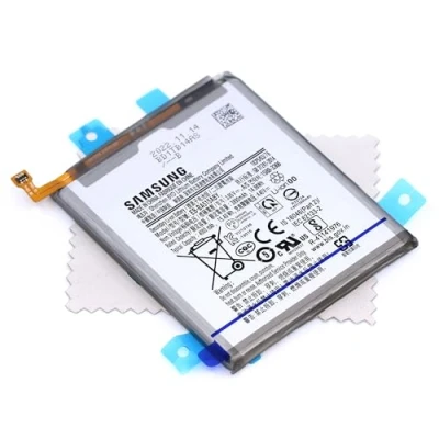 Abbildung von Akku für Samsung Original EB BA515ABY Galaxy A51 (A515F) mit mungoo Displayputztuch