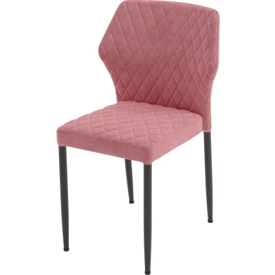 Abbildung von Louis Stapelstuhl Rosa, Velours gepolstert, feuerhemmend, 49x57,5x81,5cm (BxTxH), 52006
