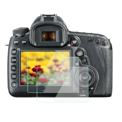 Abbildung von YRTIYO 5D4 Displayschutzfolie kompatibel für Canon EOS 5D Mark IV/III 5D4/5D3, 9H gehärtetes Glas, Anti Kratzen, Bläschen, Staub (3 Stück)