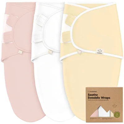 Abbildung von KeaBabies 3 Pack Bio Baby Schlafsack zum Pucken Ergonomische Pucksack 0 Monate, Babyschlafsack Neugeborene, Pucktuch Baby, Puck Pucksack,Baby Wickeldecke (Daffodil)