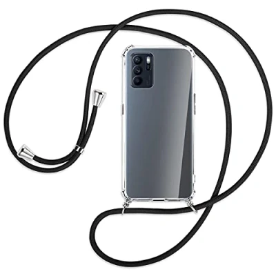 Abbildung von mtb more energy® Handykette kompatibel mit Xiaomi Redmi 10, 10 2022 (6.5&#039;&#039;) schwarz Smartphone Hülle zum Umhängen Anti Shock Full TPU Case
