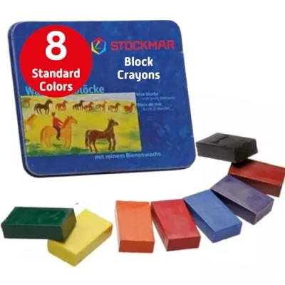 Abbildung von Stockmar Wachsmalstift Wachsmalblöcke 8 Farben Standardsortierung